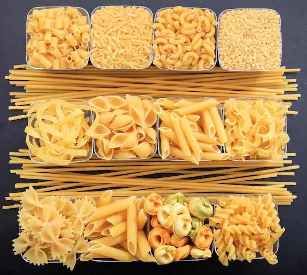 Various shapes of pasta