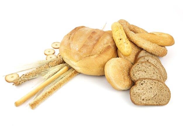 Various types of bread and other wheat products