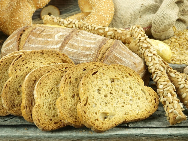 Various types of bread