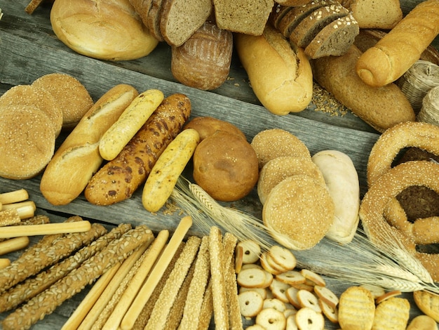 Various types of bread