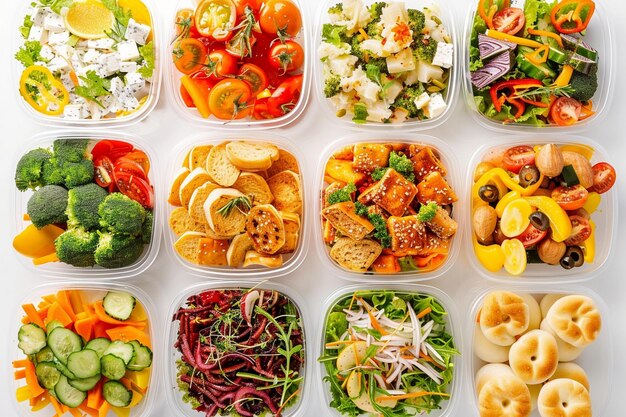 various types of food in plastic containers