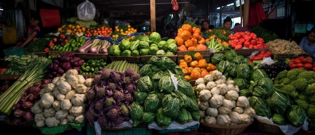 Various vegetables in traditional market