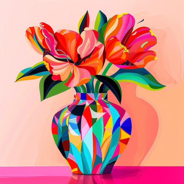 Photo vase flower illustration design graphic artistic creative