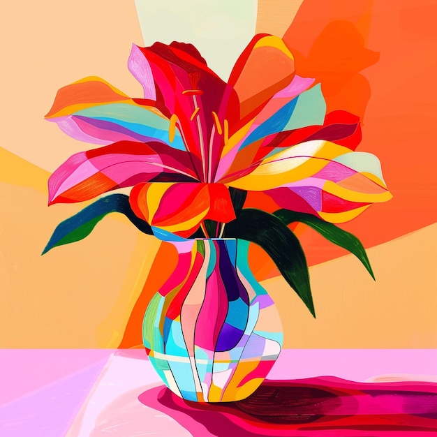 Vase Flower Illustration Design Graphic Artistic Creative