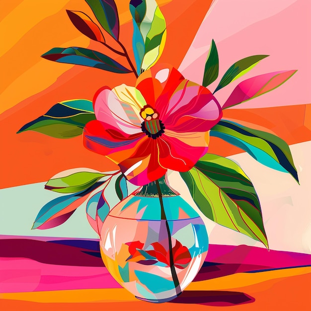 Vase Flower Illustration Design Graphic Artistic Creative