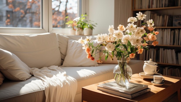 a vase of flowers on a table with a vase of flowers.