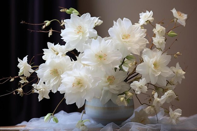 a vase of flowers with a white background.