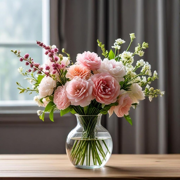 a vase of flowers with the word  spring  on the bottom