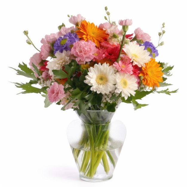 A vase of flowers with the word " spring " on it