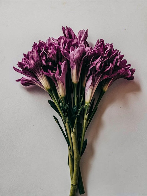 a vase of purple flowers with the word quot on it