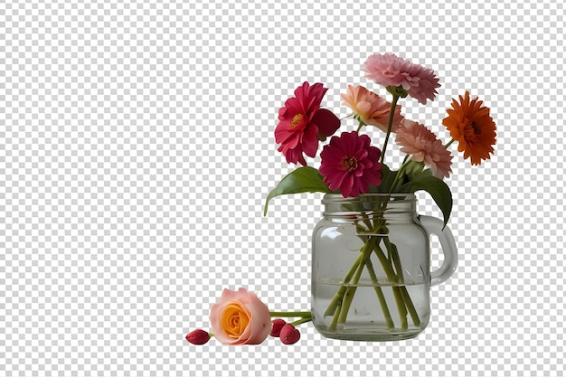 a vase with flowers and a vase with a picture of a flower