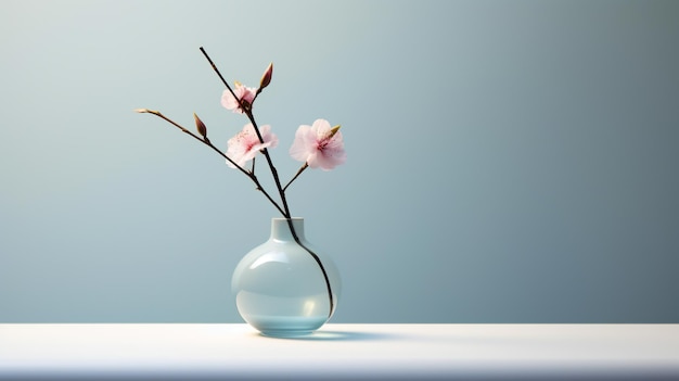 A vase with a pink flower in it and the word t on it