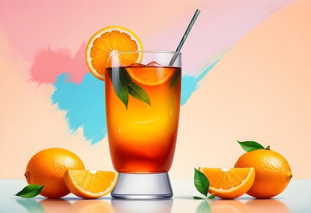 Vaso de cristal congo de naranja