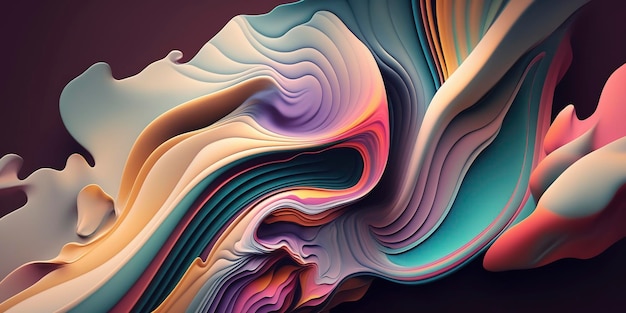 Vast Abstract Pastel Colored Wallpaper Panorama