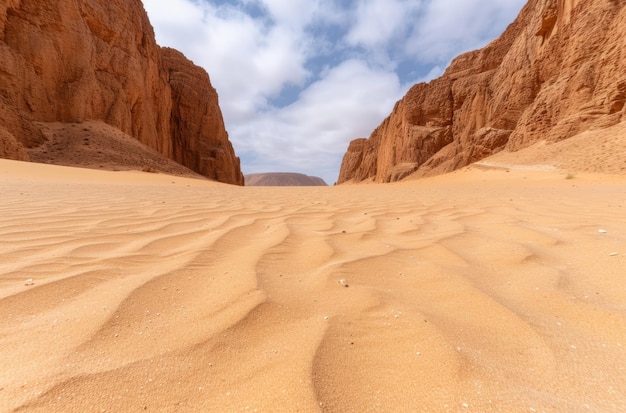 Vast desert landscape with towering rock formations