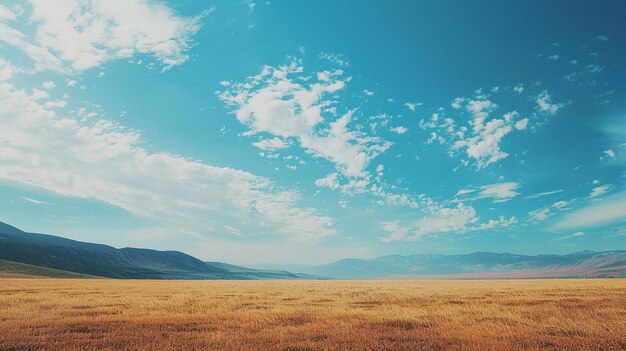 Vast Golden Wheat Field Under Vibrant Blue Sky Countryside Beauty Agriculture Nature Landscape