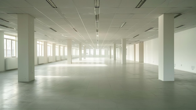 Vast and Minimalist Office Interior with Ample Open Space