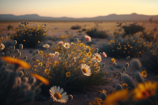 a vast open plain with wildflowers representing the beauty and diversity of the natural world