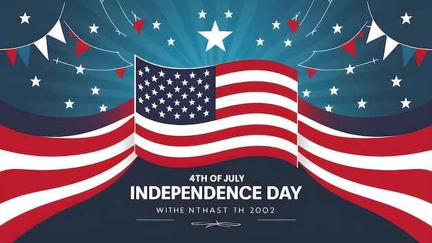 Vector 4th of july independence day poster banner background template with usa flag