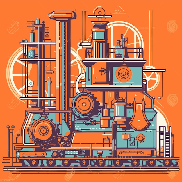 Vector art about machine technology