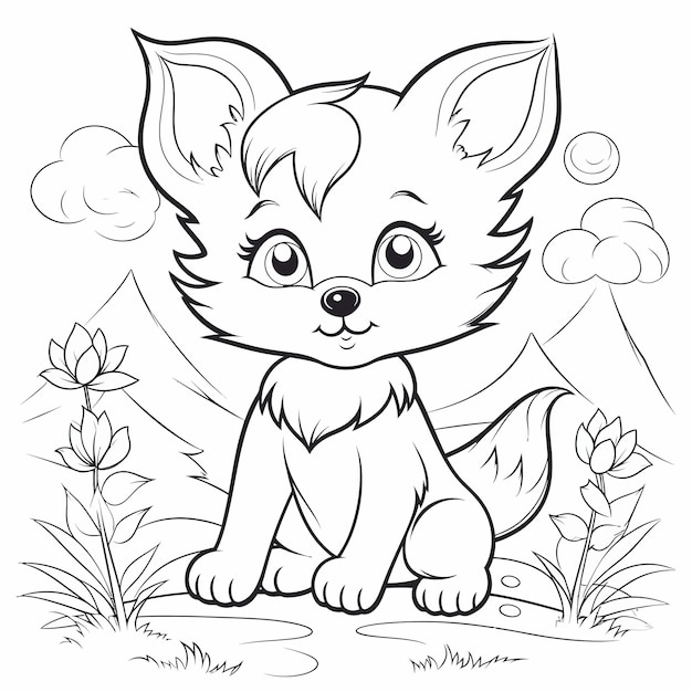 Vector art coloring book coloring page for kids