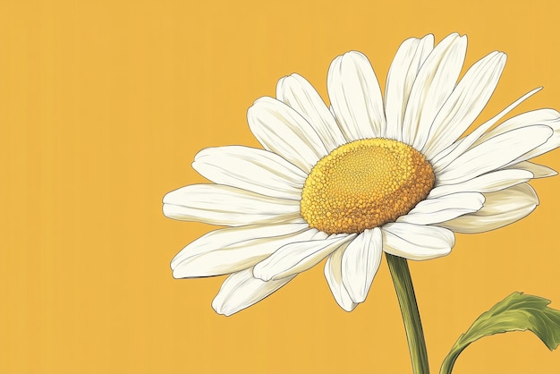 Photo vector art illustration of a daisy with white petals