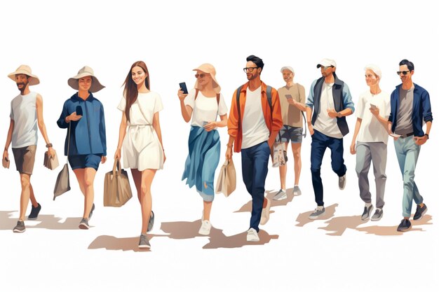 Vector art of people in daily life in high resolution