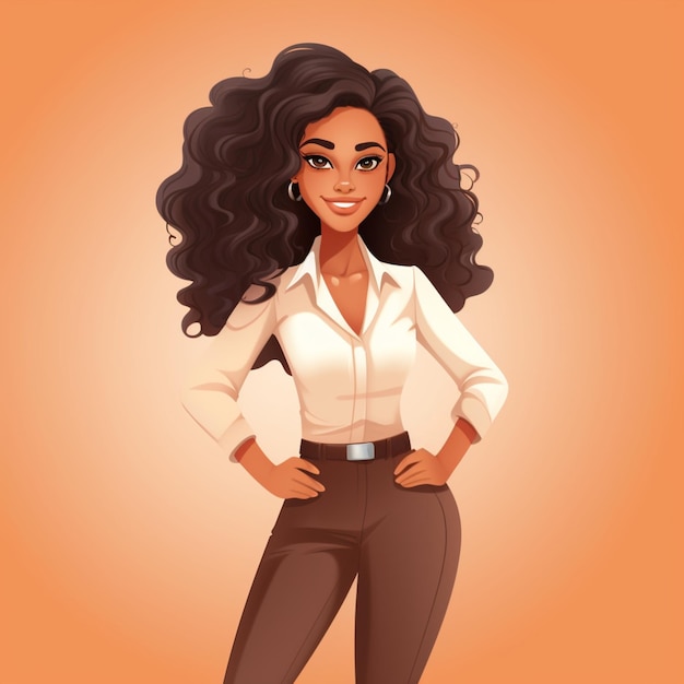 Vector art of a successful brown skin businesswoman