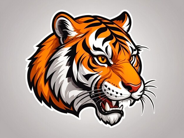 Vector artwork of an enraged tiger