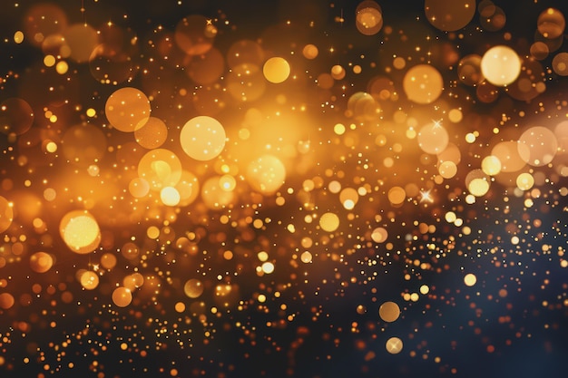 Vector background with golden bokeh dust blur effect sparks Bright color realistic