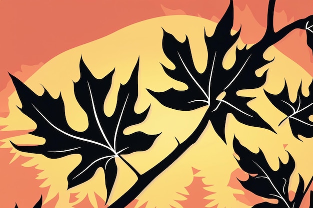 Vector background with leaf silhouettes