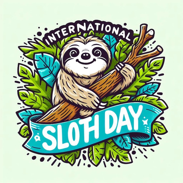 Vector Banner Design for International Sloth Day