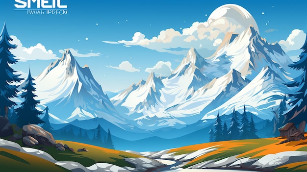 vector_banner_with_mountainous_terrain_with_a_wi