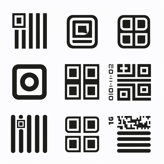 Photo vector barcode and qr code collection