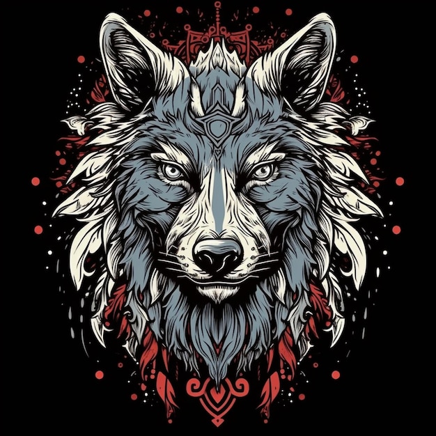 Vector beautiful wolf watercolor paint ilustration