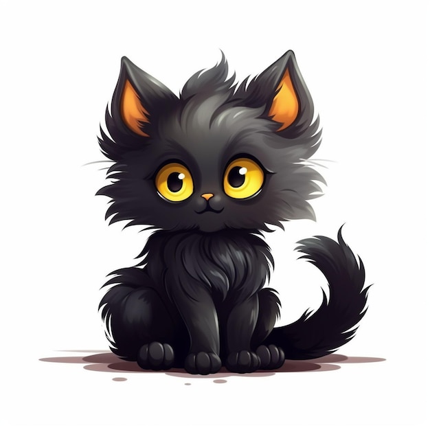 Vector a black cat with yellow eyes and a bloody faceVector a black cat with yellow eyes and a bloody face