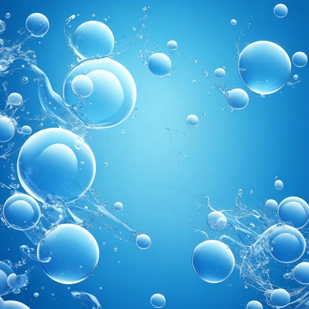 vector blue background with floating water bubbles