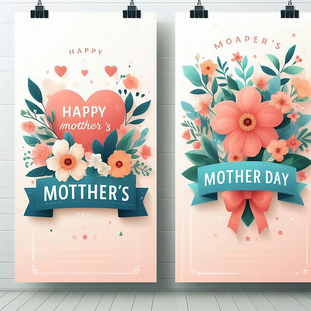 Vector blurred mothers day banners