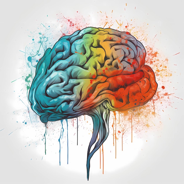 Vector brain human anatomy colorful creative illustration