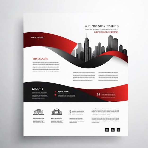 Vector business flyer template on white background