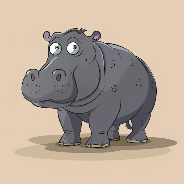 Photo vector cartoon hippo isolated on background