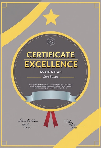 Photo vector certificate of excellence design template