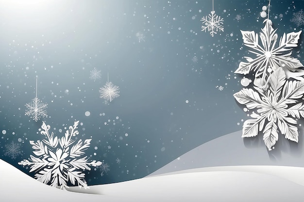 Vector Christmas background with white snowflakes and place for your text