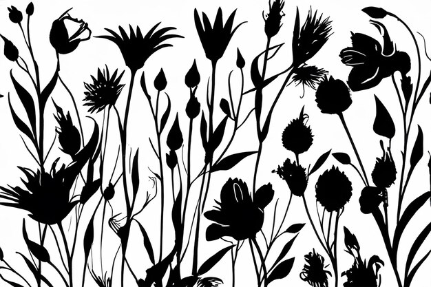 Vector collection of hand drawn plants