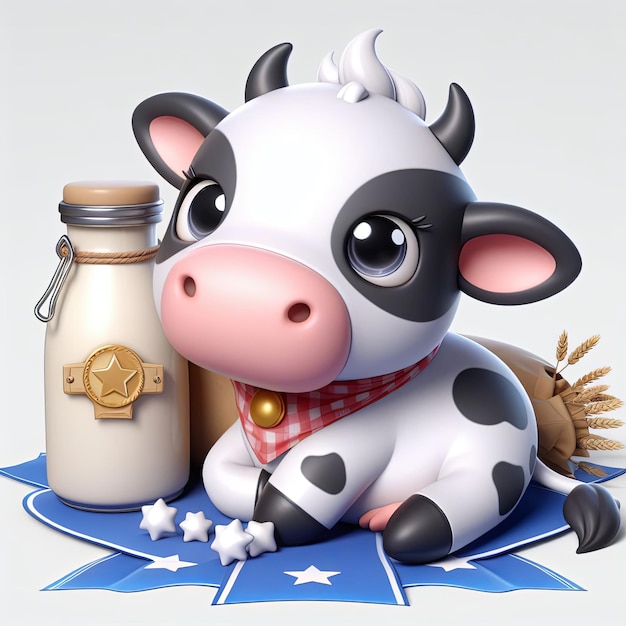 vector cute cow laying cartoon vector icon illustration animal nature