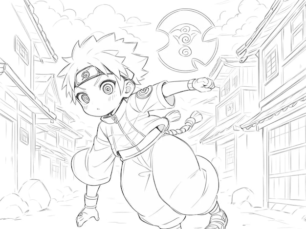 vector a cute naruto cartoon background illustration