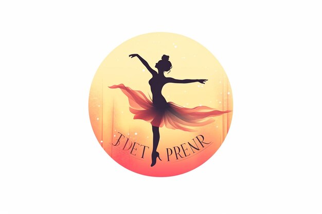 Vector dancer ballet studio logo design with creat