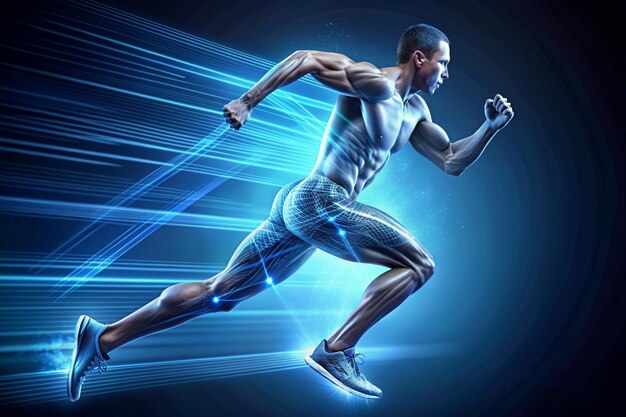 vector digital man running