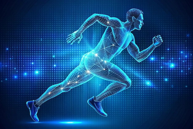 vector digital man running