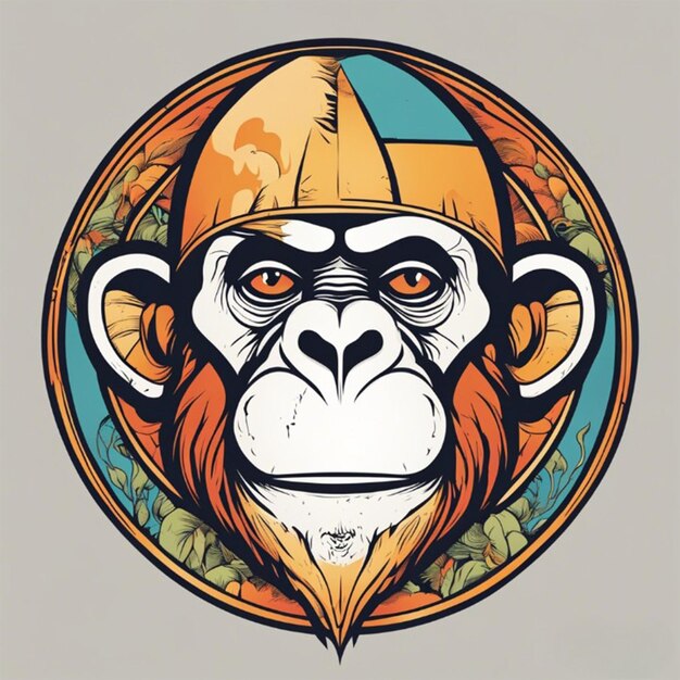 vector eps monkey portrait logo ape gorilla